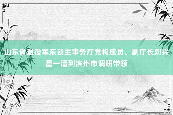 山东省退役军东谈主事务厅党构成员、副厅长刘兴磊一溜到滨州市调研带领