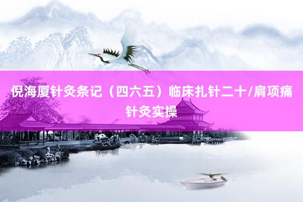 倪海厦针灸条记（四六五）临床扎针二十/肩项痛针灸实操